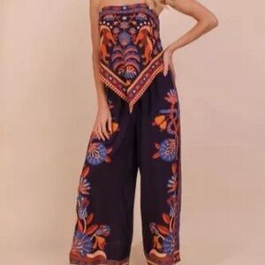 FARM Rio Selva Gráfica Lenço Wide Leg Pants Tropical Print small